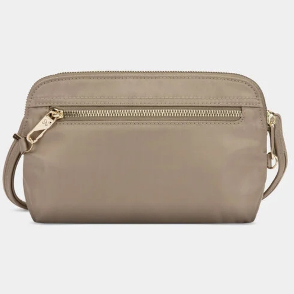 Travelon Anti-Theft Tailored Convertible Crossbody Clutch NWOT Beige
